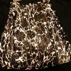 Calvin Klein Sz 6 Vegn Leather Circle Skirt Marble